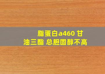 脂蛋白a460 甘油三酯 总胆固醇不高